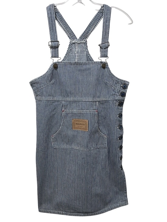 Mango Dresses & Skirts - Vintage 90s MANGO Railroad Stripe Denim Pinafore Dress - Made in Canada - Size 7